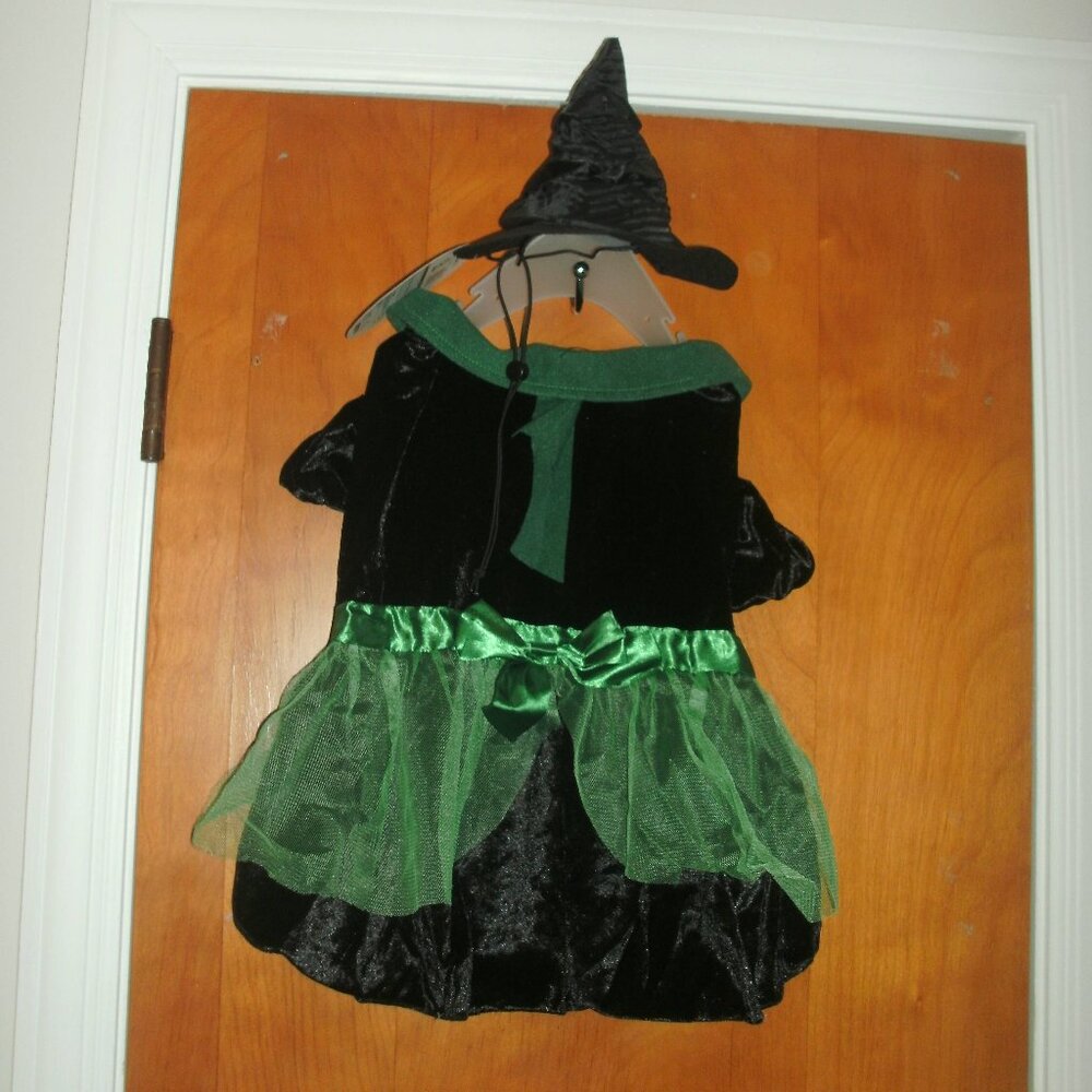 NWT Oz Bad Witch Elphaba Cosplay Costume Deluxe Dress & Hat size S 10-20 pounds